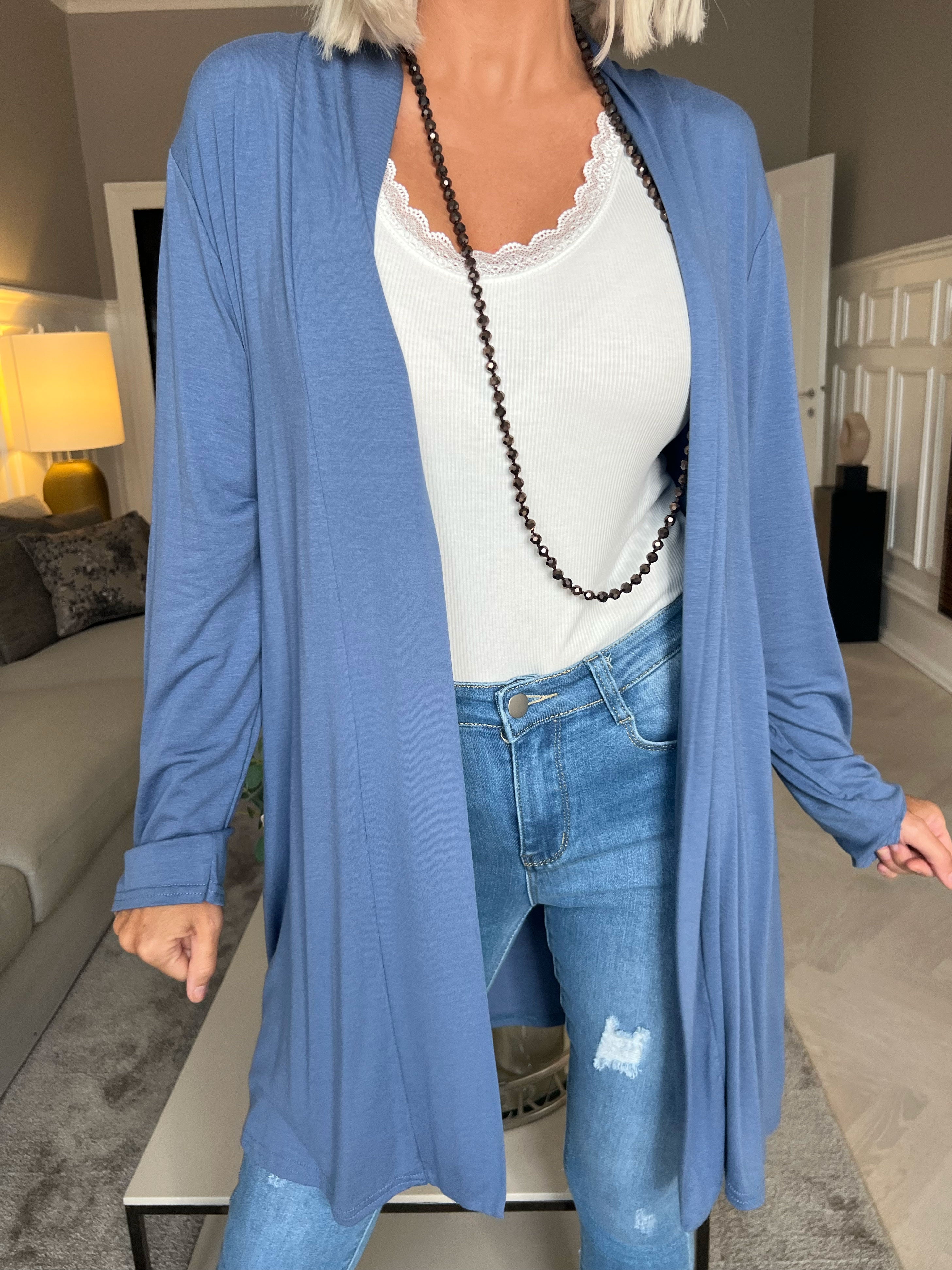 Rosa - Basis cardigan i jersey stof (bestseller)